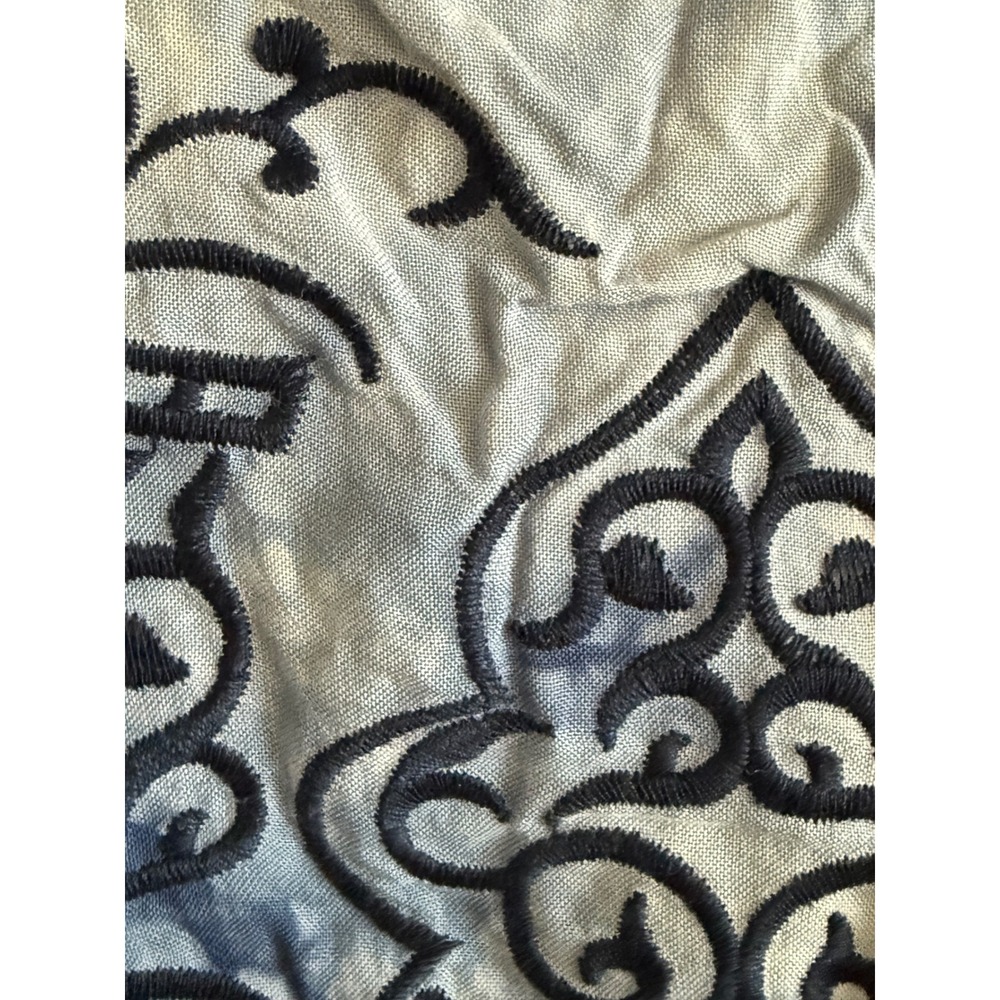 Cecico Women Blue Tie Dye Embroidered Sleeveless Boho Tank Top Size L 2PB400 - Picture 2 of 7